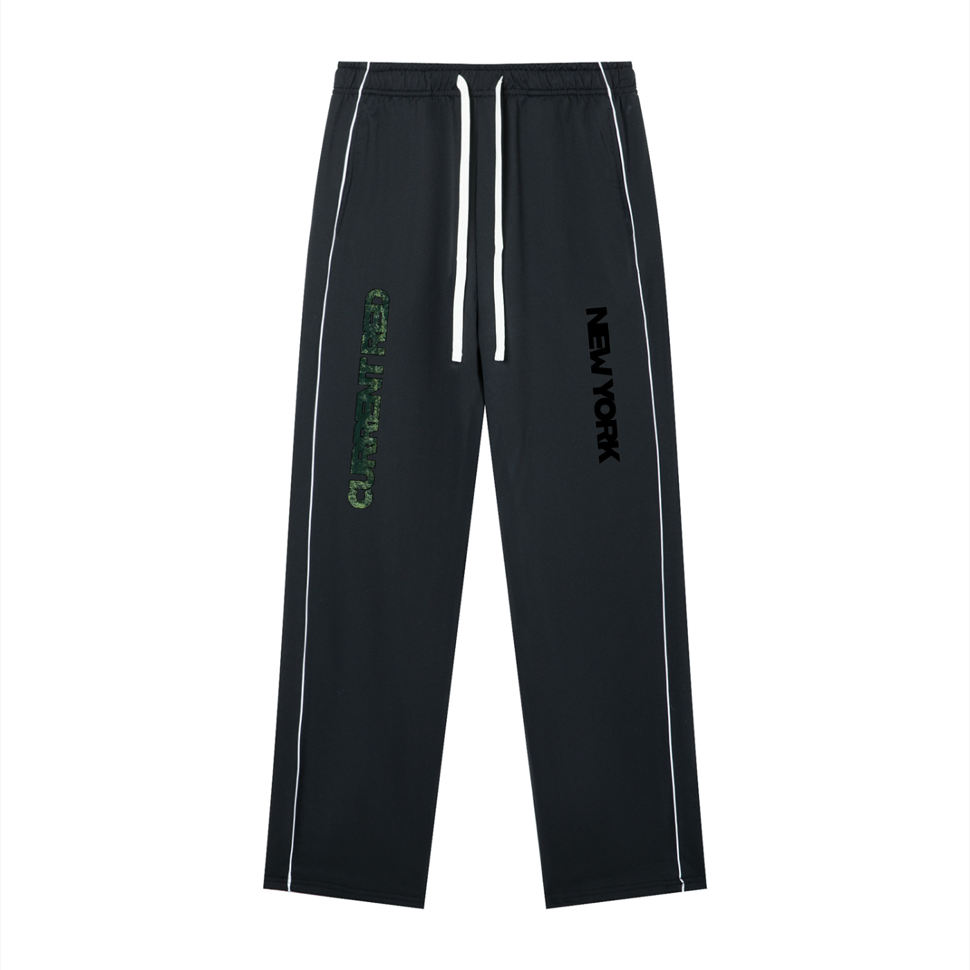 current red straight leg sweats