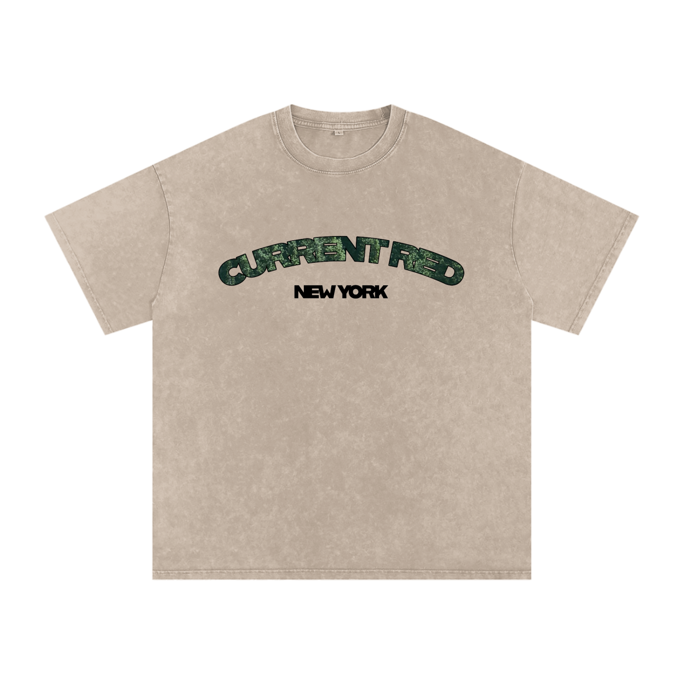 current red washed camo tee