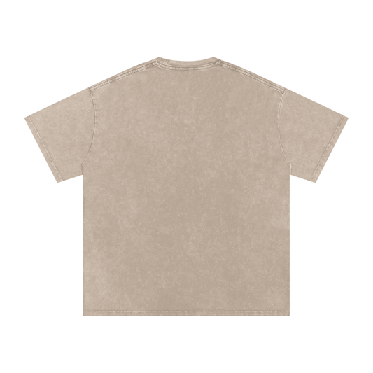 current red washed camo tee